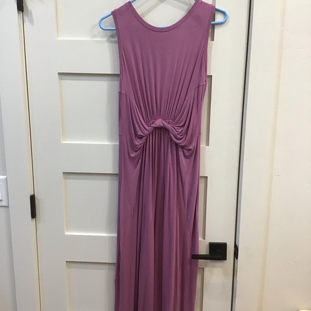 🌸 Maurices Sleeveless Maxi Dress — Dusty Rose / Mauve — Front Knot Detail